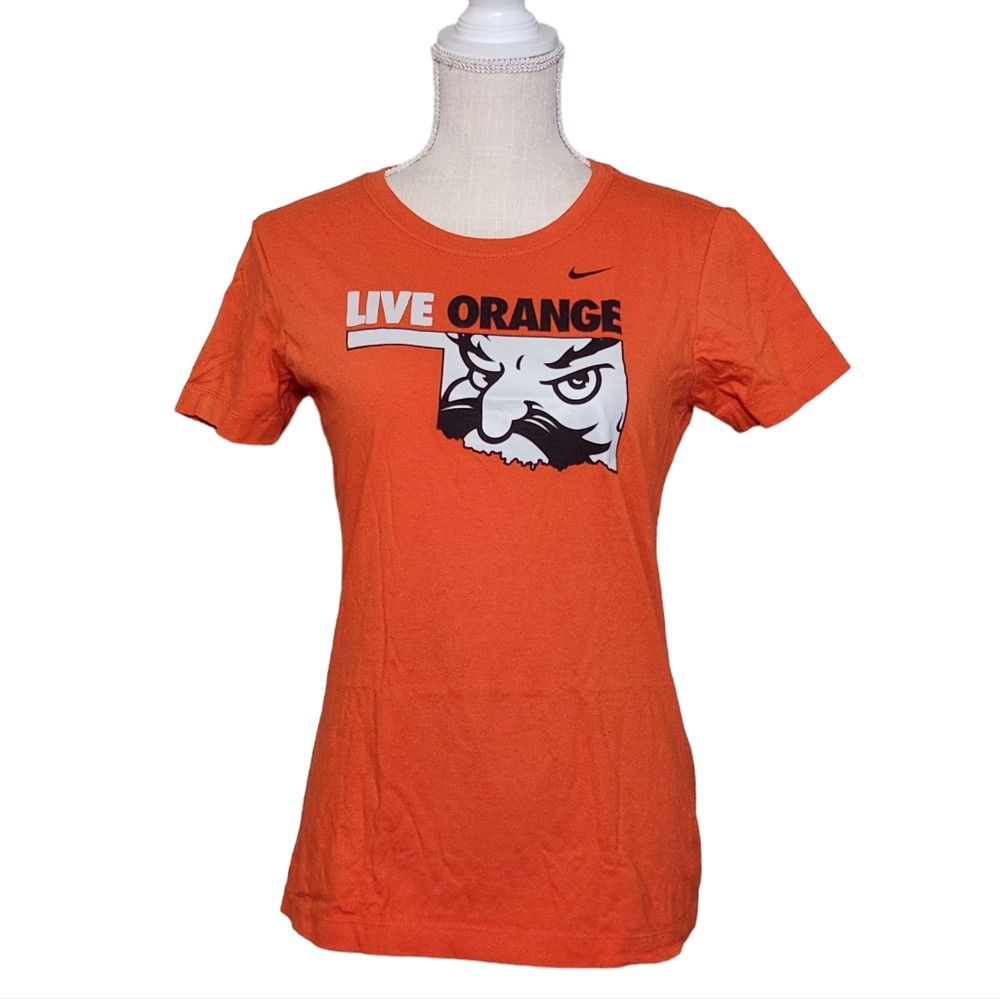 Nike Slim Fit Orange Large Oklahoma OSU Cowboys Pokes Short Sleeve Shirt